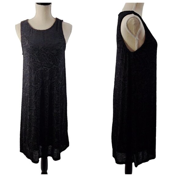 Simply Styled Women's Slip Lined Floral Print Black Dress - Size Medium - Picture 9 of 16